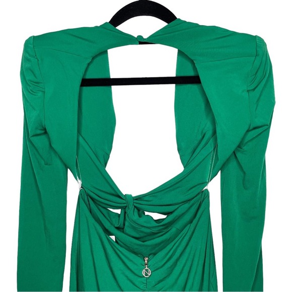 Nookie NWT Emerald Green Long Sleeve Cutout Jewel Gown - Small - Picture 6 of 11